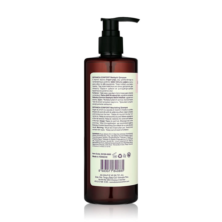 Botanica Comfort Natural Care So Pure Nourishing Shampoo | Silk, Argan & Linseed | For Dry Hair | Paraben-Free & Vegan