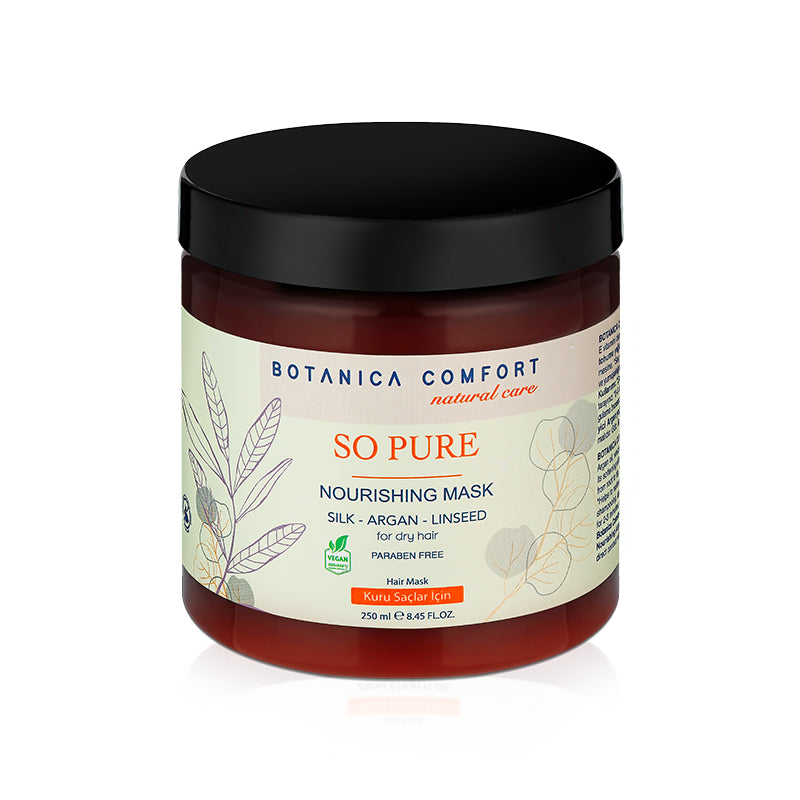 Botanica Comfort Nourishing Hair Mask | Silk, Argan & Linseed | For Dry Hair | Paraben-Free & Vegan