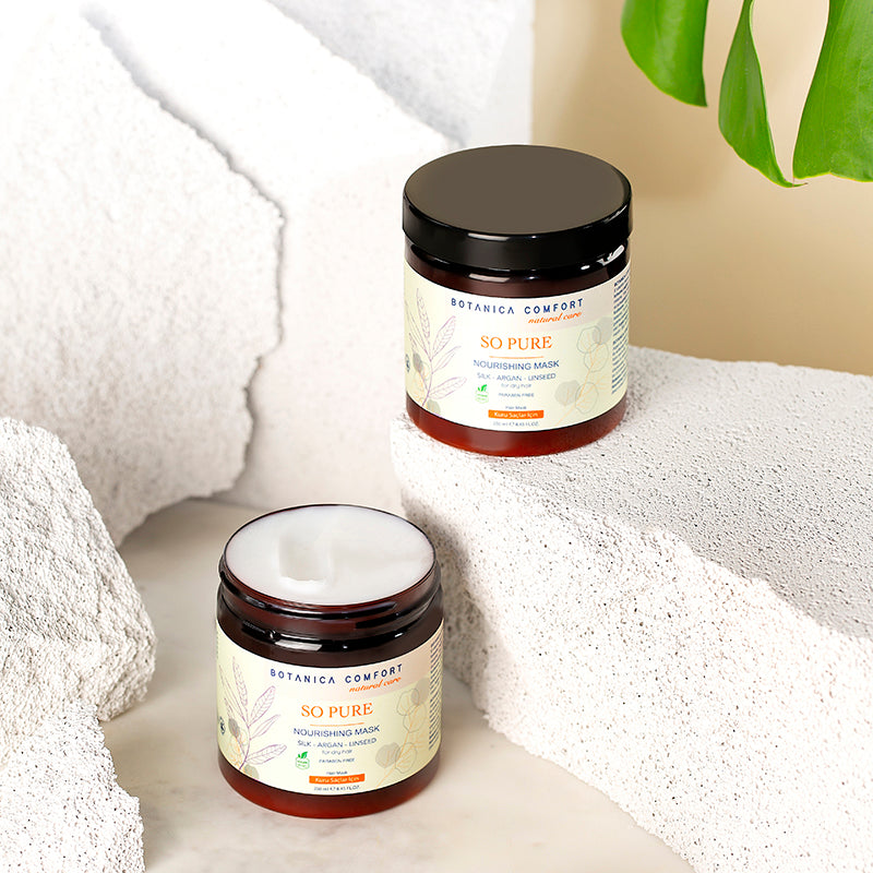 Botanica Comfort Nourishing Hair Mask | Silk, Argan & Linseed | For Dry Hair | Paraben-Free & Vegan
