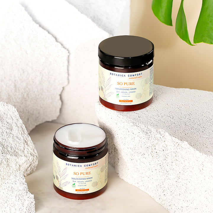 Botanica Comfort Nourishing Hair Mask | Silk, Argan & Linseed | For Dry Hair | Paraben-Free & Vegan
