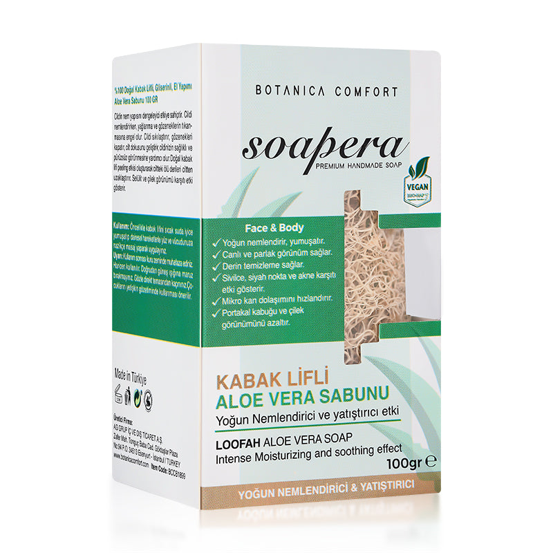 Botanica Comfort Soapera Premium Handmade Loofah Aloe Vera Soap | Face & Body | Vegan