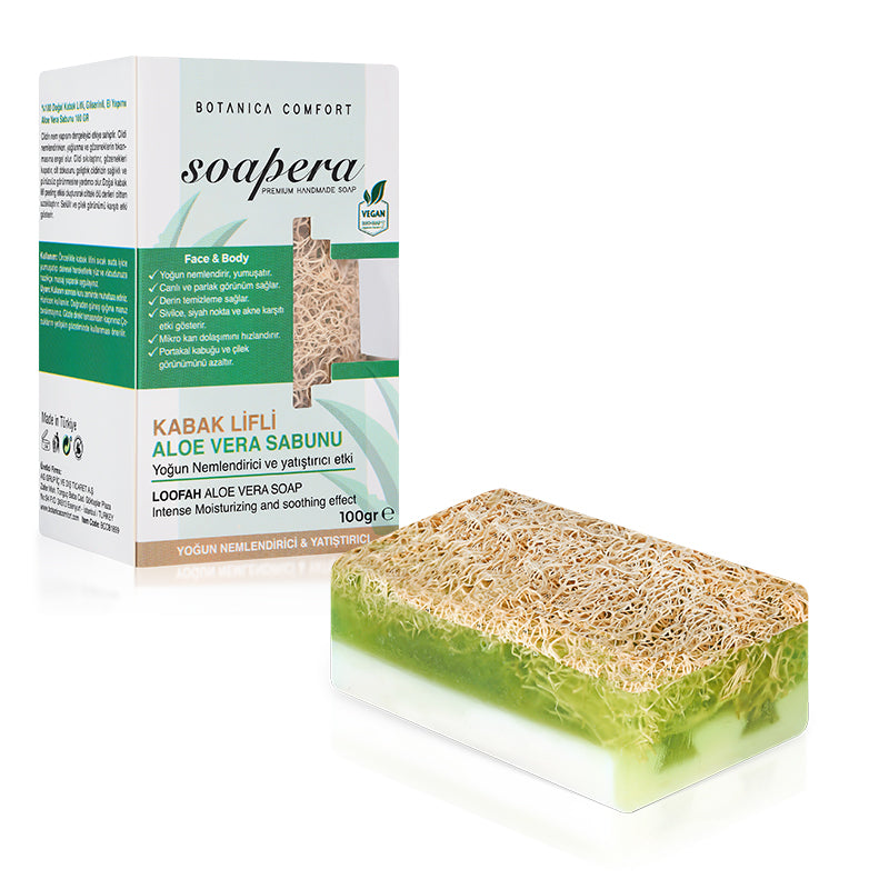 Botanica Comfort Soapera Premium Handmade Loofah Aloe Vera Soap | Face & Body | Vegan