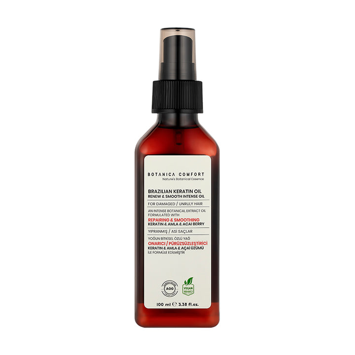Botanica Comfort Brazilian Keratin Oil | Renew & Smooth Intense Oil | Keratin, Amla, & Acai Berry | Vegan