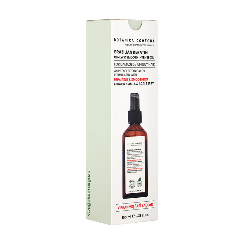 Botanica Comfort Brazilian Keratin Oil | Renew & Smooth Intense Oil | Keratin, Amla, & Acai Berry | Vegan
