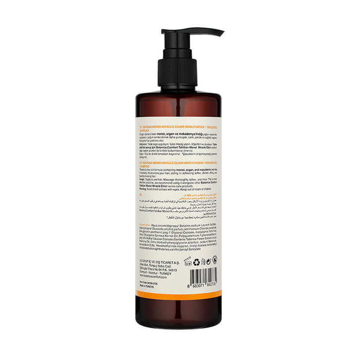 Botanica Comfort Tahitian Monoi Miracle Elixir Shampoo | Monoi, Argan & Macadamia | Vegan